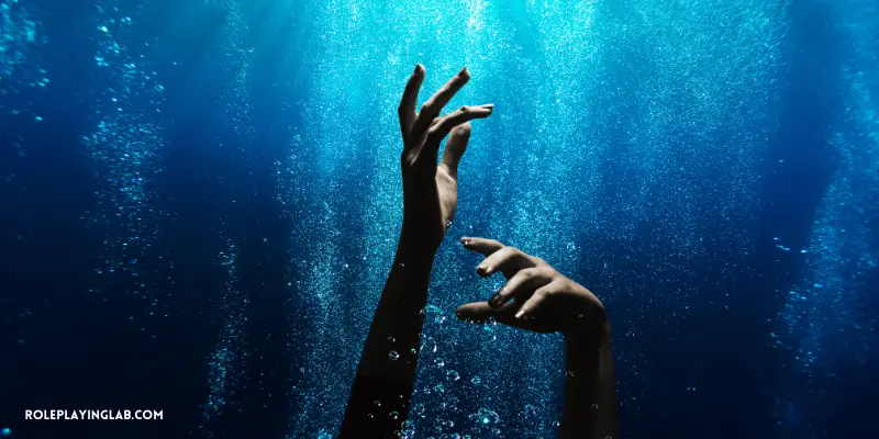 Hands and arms fluttering in the water—Can You Cast Spells Underwater in DND