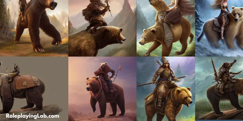 Collage of DND Brown Bear Mounts