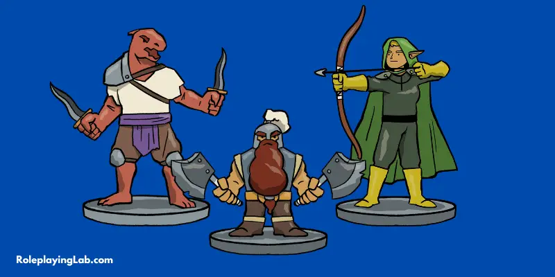 Three cartoon DND miniatures - Can You Have Two Backgrounds in DND