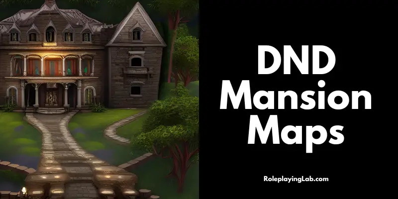 Mansion at night in a forest - DND Mansion Maps