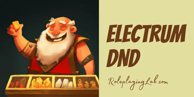 Cartoon bearded merchant holding gold - Electrum DND