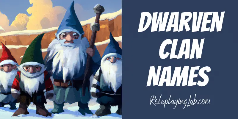 Cartoon dwarves with beards made of snow - Dwarven Clan Names