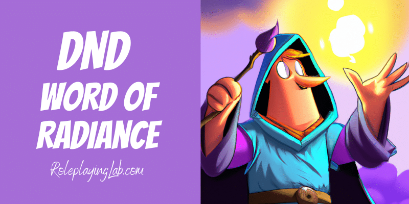 Cartoon DND Cleric casting a spell - DND Word of Radiance