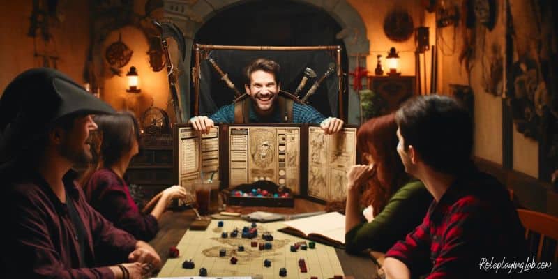 DM smiling at a game table -- DND Memes